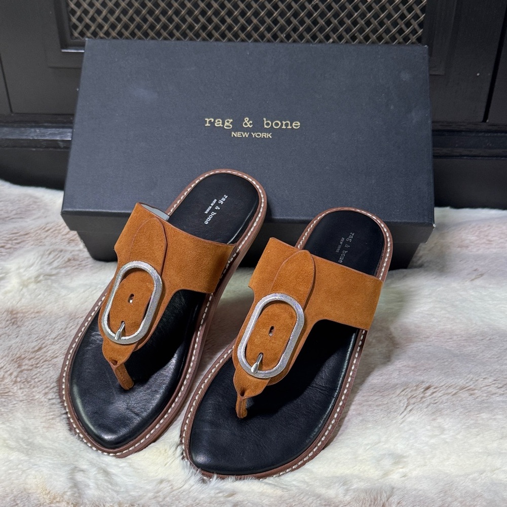 Rag & Bone Cuoro Suede Ansley Thong Sandals Size 7